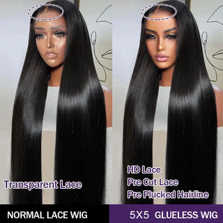 Glueless Wig Human Hair Ready To Wear Preplucked Straight Human Hair Wigs 5x5 Lace Closure Pre Cut 13x4 Lace Front Wigs Thomas Family Essentials