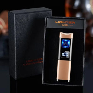 Three Direct Charging Power Display with Cigar Punch and Windproof Cigar Special Gas and Electric Integrated Portable Lighter