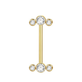 1PC Gold Color Nipple Piercings for Breasts CZ Flower Nipple Ring Sets 14G Titanium Nipple Shield Barbell Nipple Bars for Women