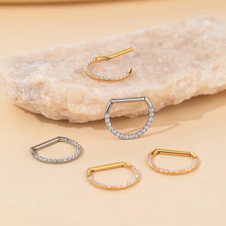 Titanium Nipple Shield Rings D Shaped Nipple Piercing Jewelry Ear Cartilage Earrings Nose Ring Daith Pirecing 14G 12/14/16mm