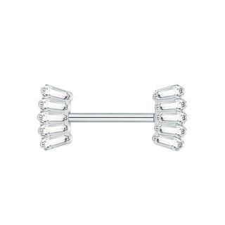 1PC Gold Color Nipple Piercings for Breasts CZ Flower Nipple Ring Sets 14G Titanium Nipple Shield Barbell Nipple Bars for Women