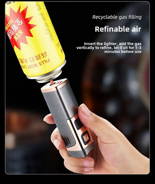 Three Direct Charging Power Display with Cigar Punch and Windproof Cigar Special Gas and Electric Integrated Portable Lighter