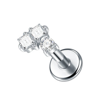 G23 Titanium Ear Cartilage Piercing Moon Heart Crystal Flat Back Ear Studs Tragus Helix Earrings Sexy Jewelry for Women