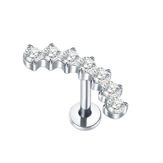 16G 8mm Labret Piercings Lip Ring Gold Color CZ Titanium Cartilage Helix Lobe Conch Earring Stud Piercings Women Jewelry