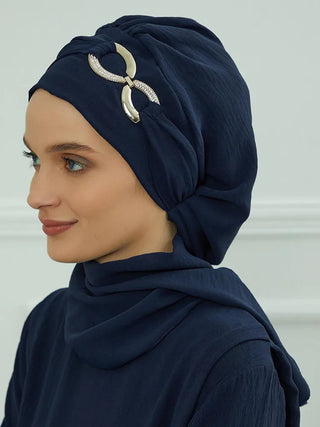 Ramadan Muslim Inner Hijabs For Woman  Turban Hijabs With Cap Islamic Muslim Jersey Head Scarf Headwraps Muslim Women Clothing