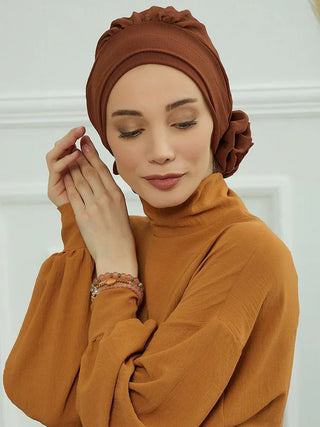 Plain Muslim Instant Turban Hat Inner Hijabs Caps Women Islamic Bandana Bonnet India Hats Female Headwrap Turbante Mujer Flower