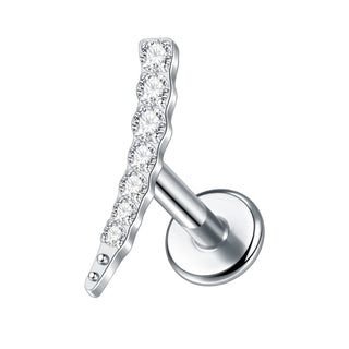 Titanium 16G Ear Cartilage Piercing Marquise CZ Flower Helix Conch Flat Back Rook Tragus Labret Lip Piercings Body Jewelry