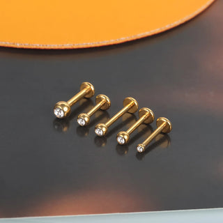 G23 Titanium Labret Piercing Lip Ring 16G 14G Internally Thread Nose Stud Earring Tragus Helix Cartilage Piercing  Jewelry Women