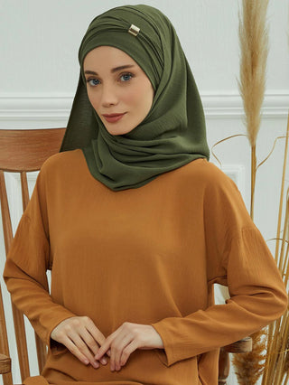 New Large Muslim Women Hijab Khimar Niqab Big Size,Metal Buckle Decoration