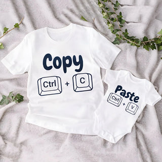 Father's Day Family Matching Outfits Copy Faste Print Family Outfit Father Tshirt+ Newborn Romper Fathers Day Best Gift