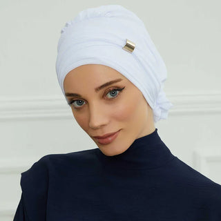 Plain Muslim Instant Turban Hat Inner Hijabs Caps Women Islamic Bandana Bonnet India Hats Female Headwrap Turbante Mujer Flower