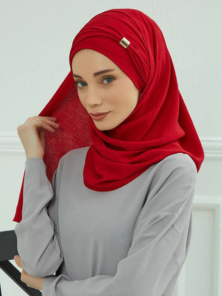 New Large Muslim Women Hijab Khimar Niqab Big Size,Metal Buckle Decoration