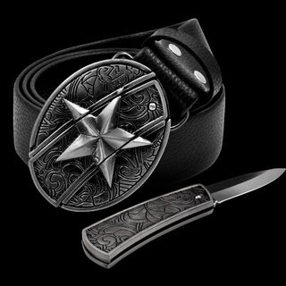 Self Defense Belt With Smooth Buckle And Knife - Thomas Family Essentials LLC