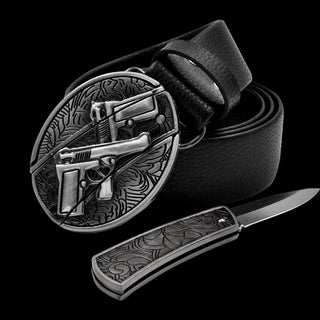 Self Defense Belt With Smooth Buckle And Knife - Thomas Family Essentials LLC