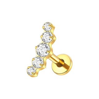 Titanium Ear Cartilage Piercings Flat Back Stud Earring Internal Thread Butterfly Cross CZ Helix Tragus Piercing Jewelry 16G