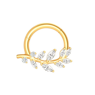 Marquise CZ Hinged Segment Piercing Titanium Septum Clicker Nose Hoop Ring Tragus  Upper Lobe Piercing Cartilage Earring