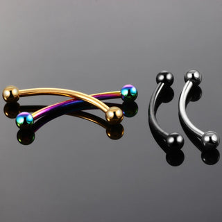 16G ASTM-F136 Titanium Eyebrow Piercing Earring 14/16mm Curved Tongue Pircing Snake Eyes Labret Lip Stud Daith Jewelry