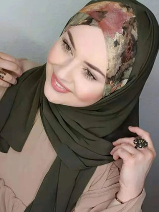 Summer Chiffon Scarf Hijab Muslim Women Instant Turban ，Big Size，Light, Thin, Breathable