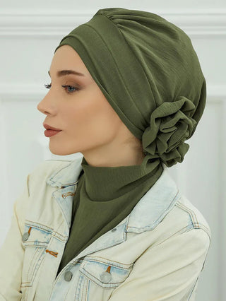 Islamic Hat Hijabs For Woman Trendy Flower Headscarf Undercap Bonnet Women Muslim Turban Hat Ladies Head Wrap Bandana Skullcap