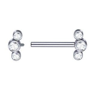 1PC Gold Color Nipple Piercings for Breasts CZ Flower Nipple Ring Sets 14G Titanium Nipple Shield Barbell Nipple Bars for Women