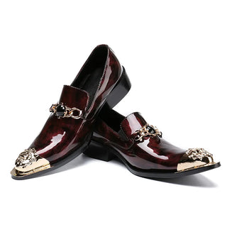 British Style Plus Size Pointed Toe Formal Shoes Original Solid Color Party Dress Shoes Elegant Man Patent Leather Evening Shoes