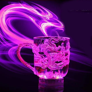 1pcs Color-Changing Luminous LED Dragon Cup Water Activated Lights Beer Coffee Milk Tea Wine Whisky Bar Mug Travel Creative Gift