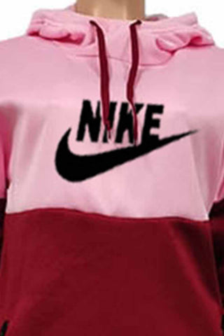 Red Casual Print Patchwork Letter Hooded Collar Long Sleeve Two Pieces