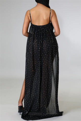 Black Sexy Patchwork Slit Spaghetti Strap Bodycon Bodysuits