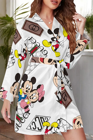 White Casual Letter Print Lace Up Contrast Christmas Day Sleepwear