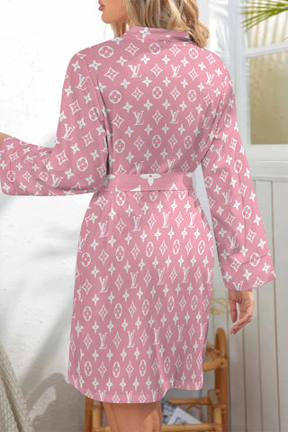 Casual Daily Letter Print Lace Up Contrast Sleepwear