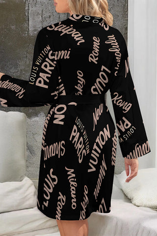 Casual Daily Letter Print Lace Up Contrast Sleepwear
