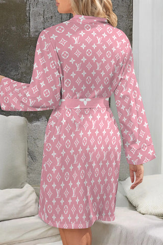 Casual Daily Letter Print Lace Up Contrast Sleepwear