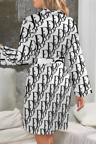 White Sexy Letter Print Lace Up Contrast Sleepwear