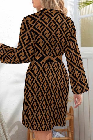 Coffee Sexy Letter Print Lace Up Contrast Sleepwear