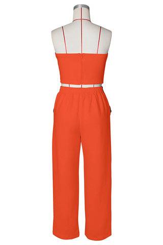 Black Casual Solid Color Buckle Strapless Sleeveless Two Pieces