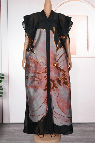 Green Casual Print Patchwork V Neck Half Sleeve Two Pieces