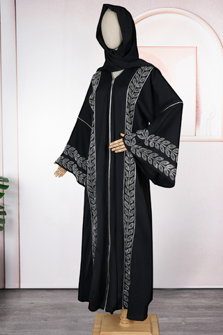 Black Casual Hot Drill Zipper V Neck Long Plus Size Overcoat