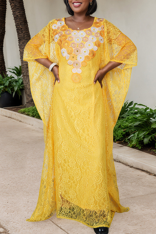 Black Casual Embroidery Hot Drill O Neck Three Quarter Two Pieces