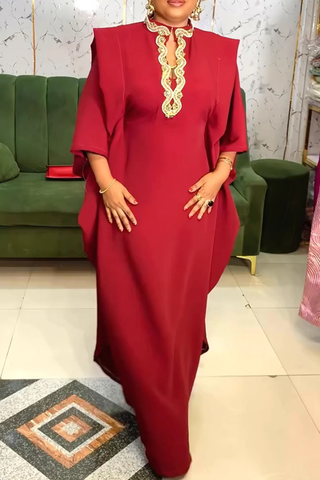 Black Casual Solid Color Hollow Out O Neck Long Dresses