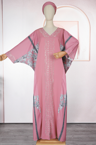 Tibetan Blue Casual Hot Drill V Neck Long Dresses