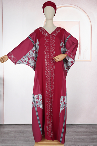 Tibetan Blue Casual Hot Drill V Neck Long Dresses