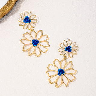 Red Casual Daily Flowers Hollow Out Earrings