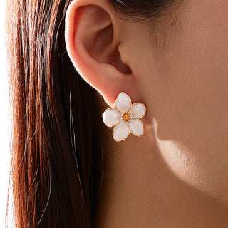 Rose Red Casual Daily Flowers Earrings