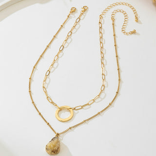 Gold Casual Daily Solid Color Chains Necklaces