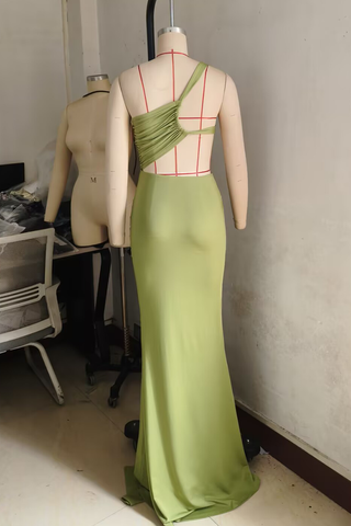 White Elegant Solid Color Hollow Out Strapless Long Dresses