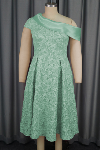 Pink Prom Solid Color Patchwork Oblique Collar Evening Dresses