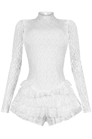 White Sexy Solid Color Backless O Neck Skinny Rompers