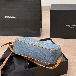 Blue Casual Daily Letters Fringed Trim Bags