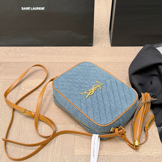 Blue Casual Daily Letters Fringed Trim Bags