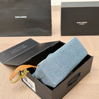 Blue Casual Daily Letters Fringed Trim Bags